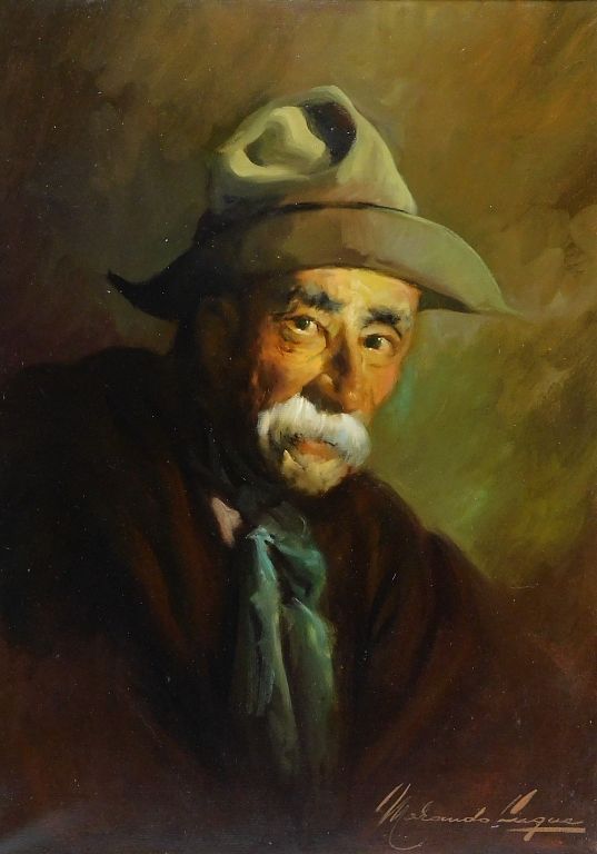 Appraisal: Morando Luque Portrait of a Gentleman Painting Argentina b Realistic