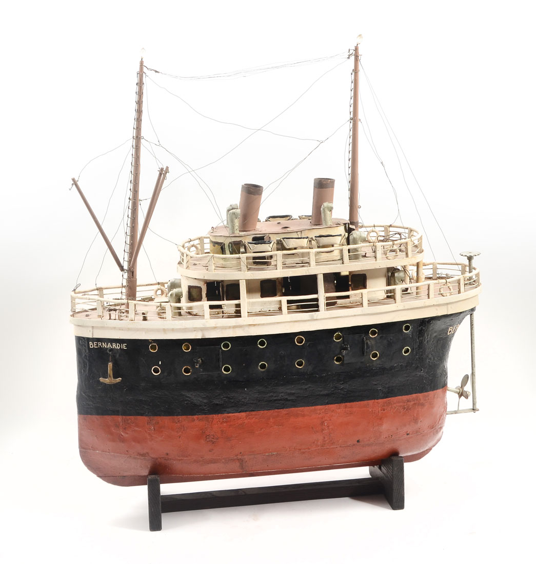 Appraisal: PAUL BUMBALL HAND MADE WWII STEAMSHIP MODEL Unique WWII era