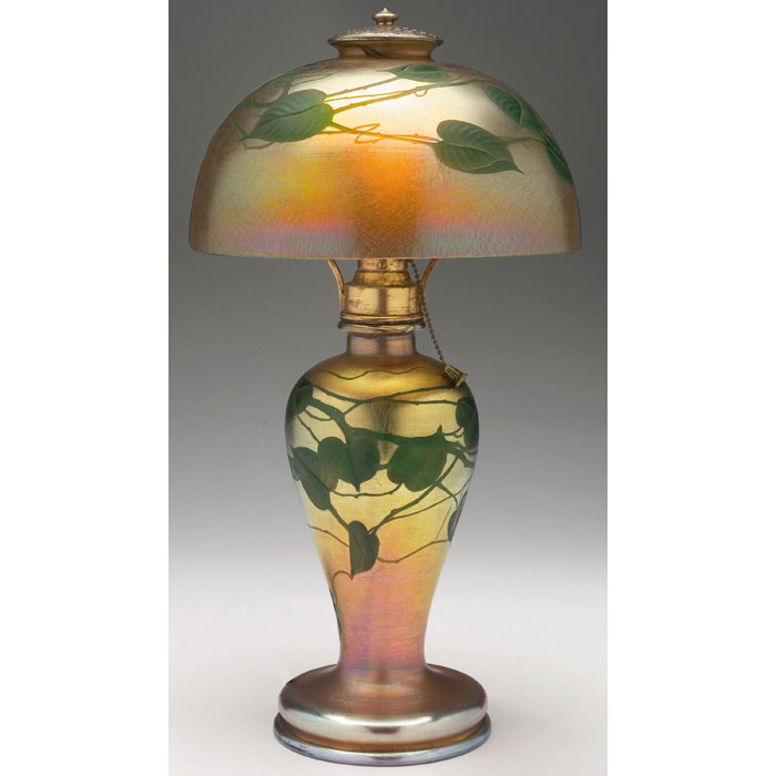 Appraisal: Unusually fine L C Tiffany lamp gold favrile glass base