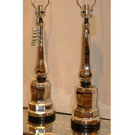 Appraisal: Pair of Mercury Glass Style Lamps Estimate -