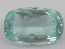 Appraisal: A loose polished aquamarine of good colour measuring approx x