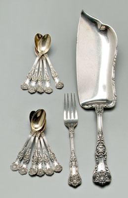 Appraisal: pieces sterling flatware Gorham King George - in crumb knife