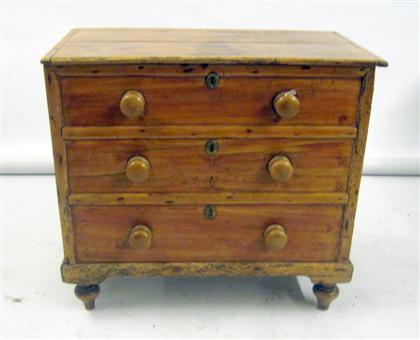 Appraisal: English pine chest pot cupboard and side tableComprising a chest