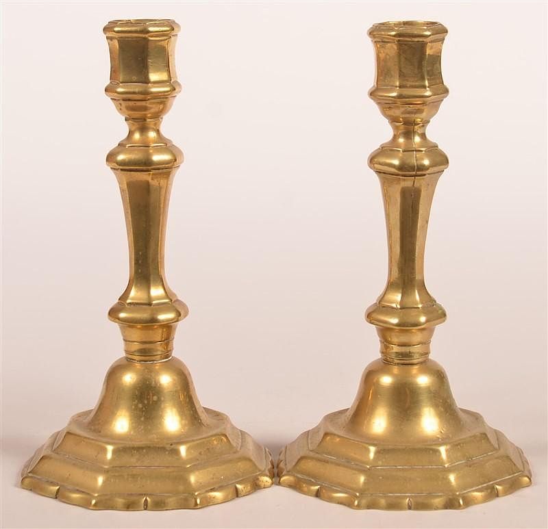 Appraisal: Pair of th Century Brass Candlesticks Pair of th Century