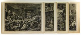 Appraisal: William Hogarth Election Series Copper Engraving UNITED KINGDOM - Four