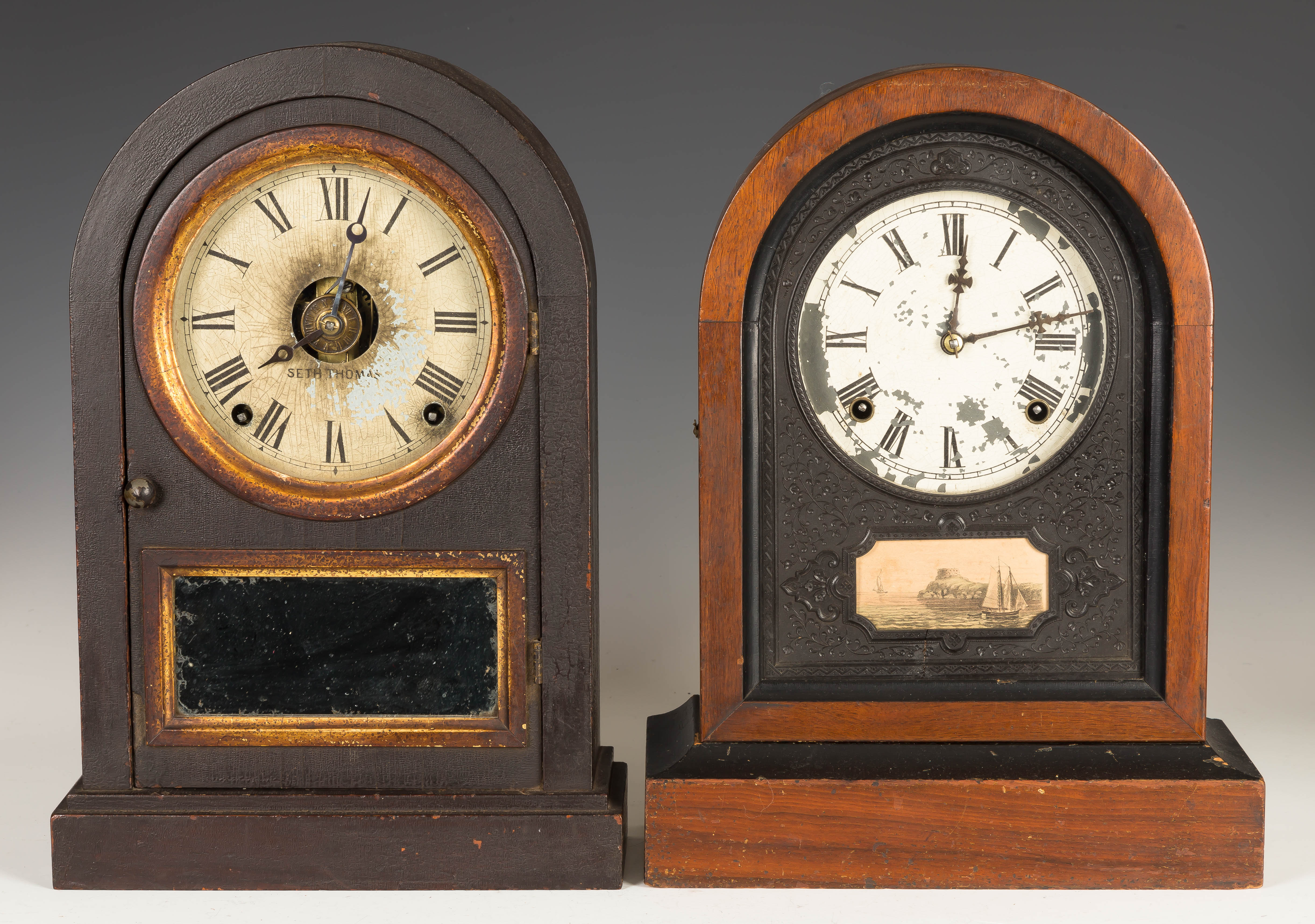 Appraisal: Seth Thomas and Jerome Co Cottage Clocks L Seth Thomas