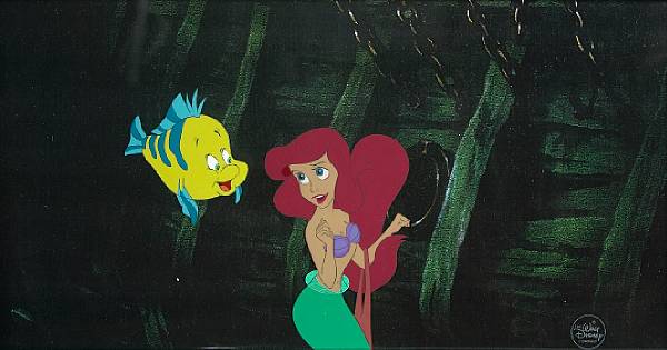 Appraisal: A Walt Disney celluloid from The Little Mermaid gouache on