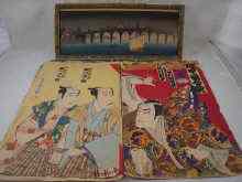 Appraisal: A Japanese watercolour signed a framed Japanese woodcut print of