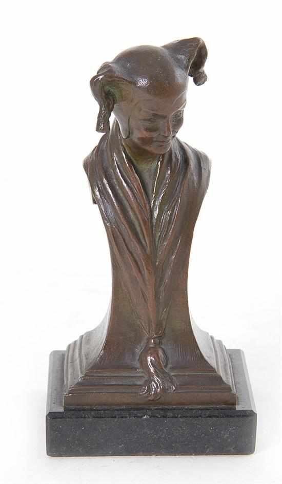 Appraisal: Bronze bust of Jester by Harriet Whitney Frishmuth New York