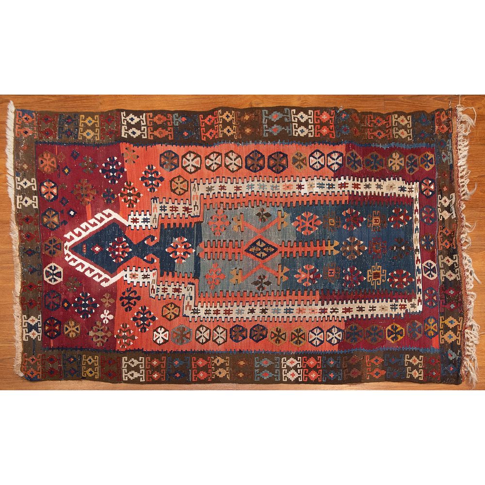 Appraisal: Turkish Kilim Prayer Rug x First quarter- th century hand-knotted