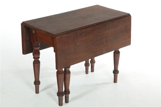 Appraisal: CHILD'S DROP-LEAF TABLE American mid th century walnut Six-legged table