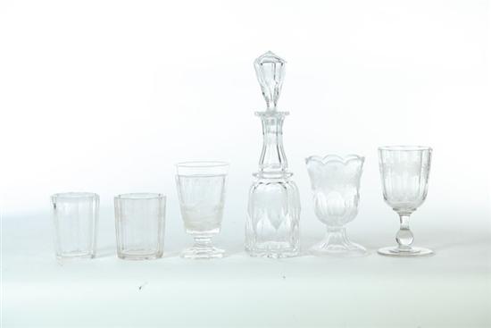 Appraisal: SIX PIECES OF CUT AND ENGRAVED GLASS American and European