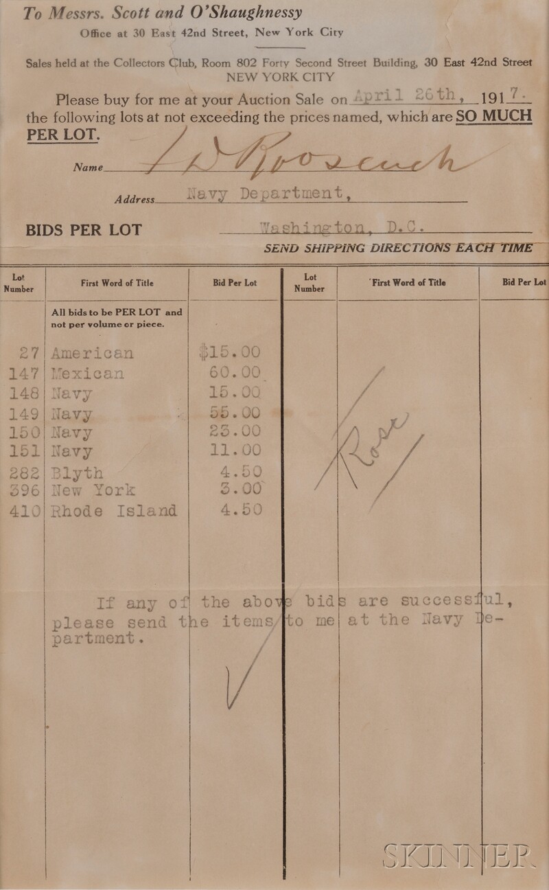 Appraisal: Roosevelt Franklin D - Signed document one page c April