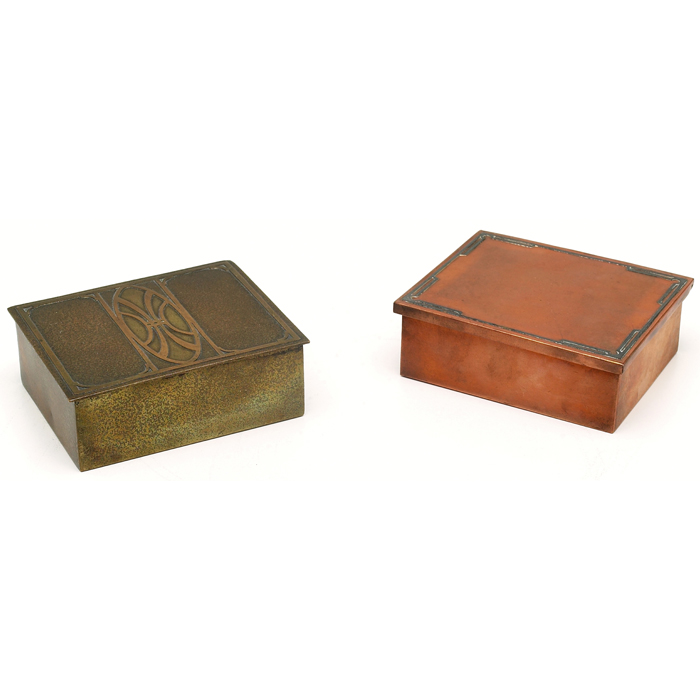 Appraisal: Silver Crest box bronze with an applied design to lid