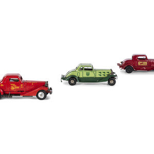 Appraisal: Three Pressed Steel Automobile Toys American th Century including a