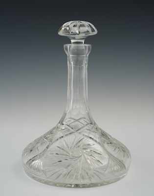 Appraisal: A Wheel Cut Ship's Decanter With a starcut base starbursts