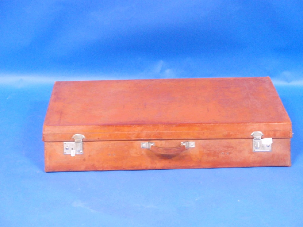 Appraisal: A fitted leather travel case cm wide Of interest to