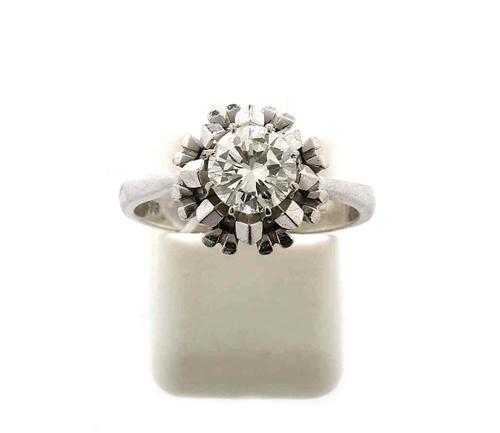 Appraisal: BRILLIANT-CUT DIAMOND RING ca White gold Decorative ring the rosette-shaped