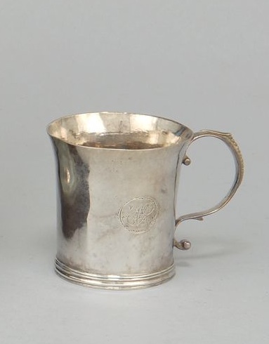 Appraisal: AMERICAN SILVER CHILD'S MUG Late th Early th CenturyWith tapered