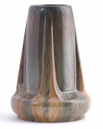 Appraisal: FULPER Buttressed vase covered in an unusual crystalline Cat's Eye