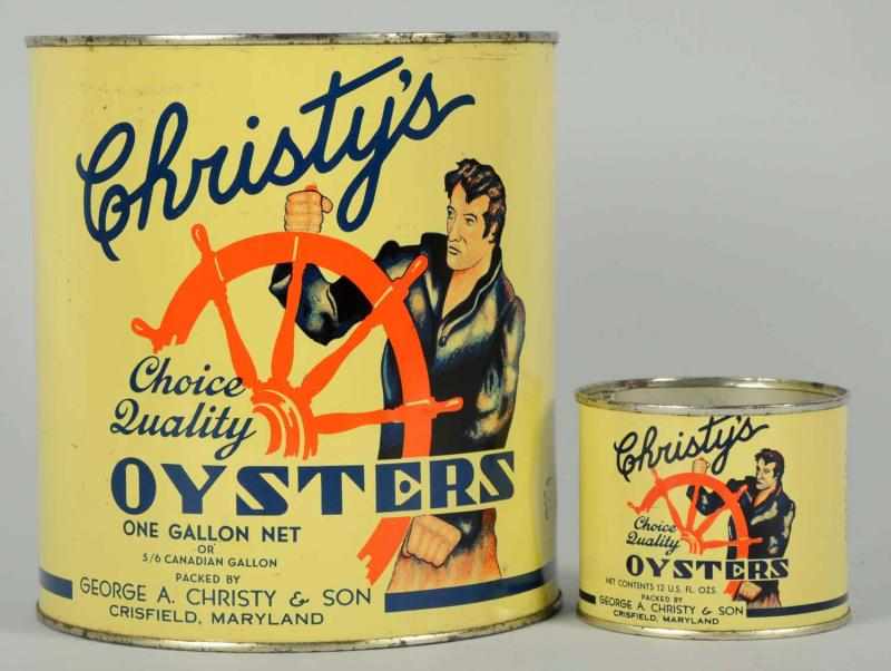 Appraisal: Lot of Christy's Oyster Tins Includes a -ounce tin and