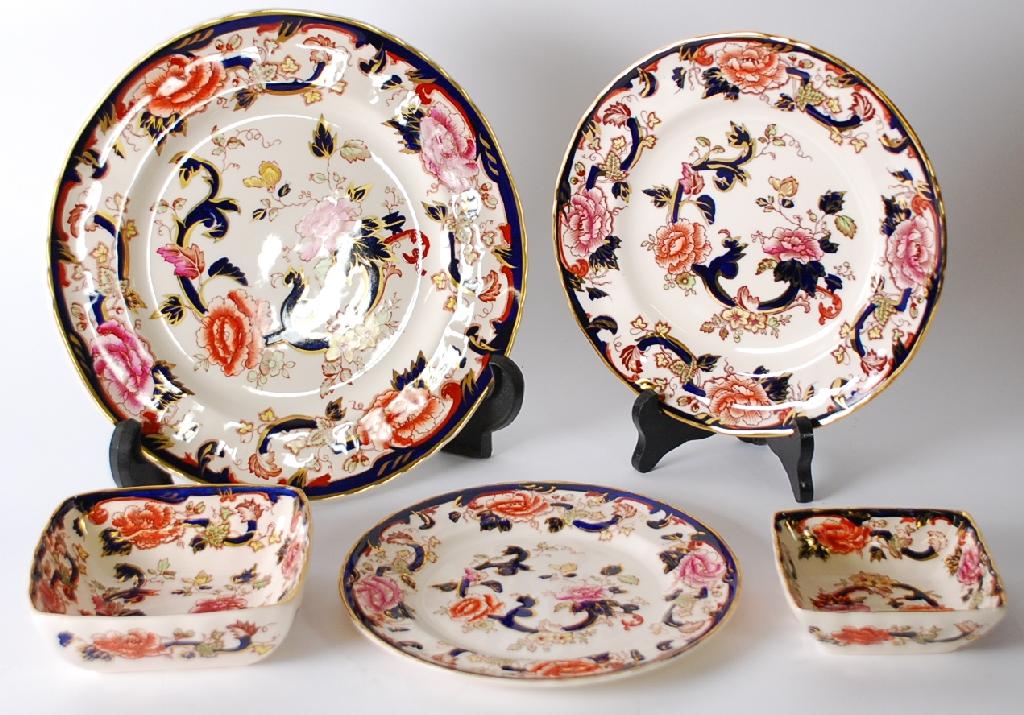 Appraisal: FIVE PIECES OF MODERN MASON'S MANDALAY PATTERN IRONSTONE CHINA comprising