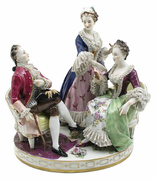 Appraisal: A Dresden porcelain figural group height in