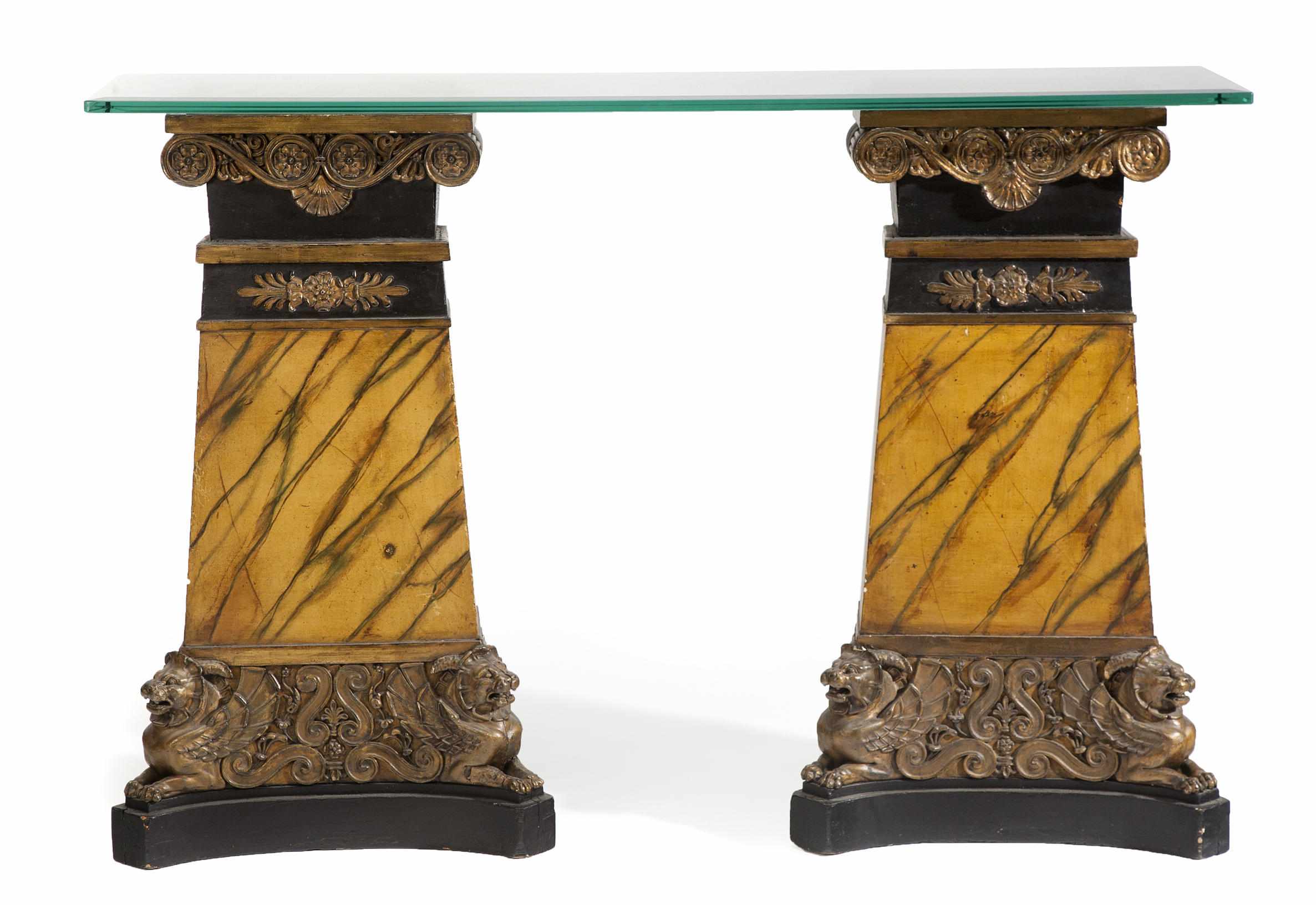 Appraisal: A pair of Italian Neoclassical style parcel gilt and faux