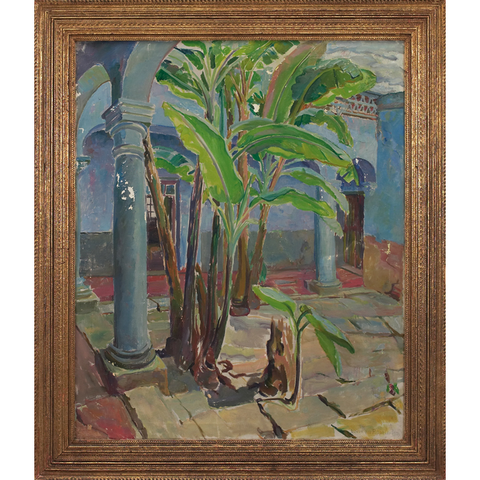 Appraisal: Laura van Pappelendam American - Banana Trees c oil on