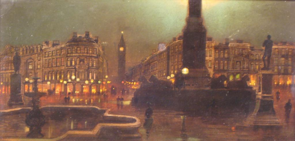 Appraisal: WILFRED JENKINS Piccadilly Circus oil on panel x in