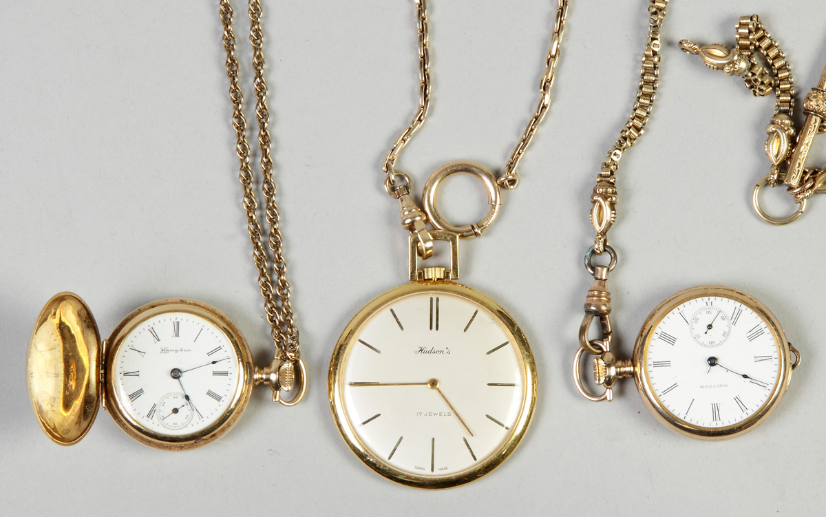 Appraisal: Pocket Watches L to R K Hampden chain not gold