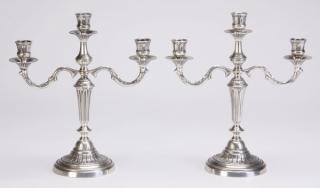 Appraisal: Silvered Pair of silvered candelabra in the Neoclassical style having