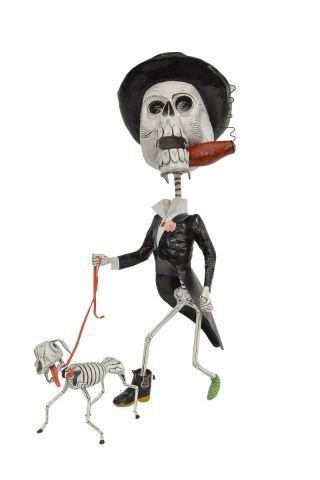 Appraisal: Folk Art Day of the Dead painted papier-mache calaca figure