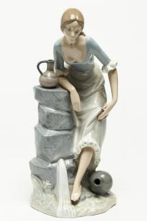 Appraisal: Lladro NAO Spain woman washing her feet in a fountain