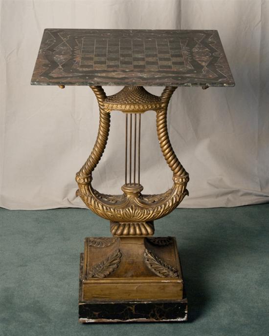 Appraisal: A th C French Empire Table with Slate Chess Board