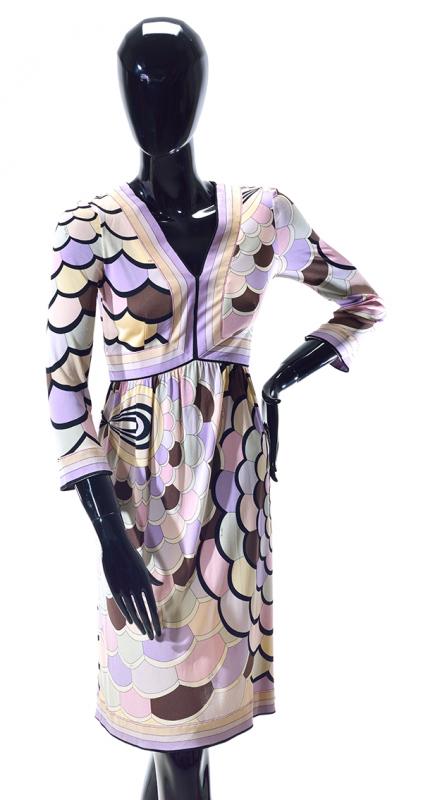 Appraisal: A 'S PUCCI DRESS Long sleeved silk jersey fish scale