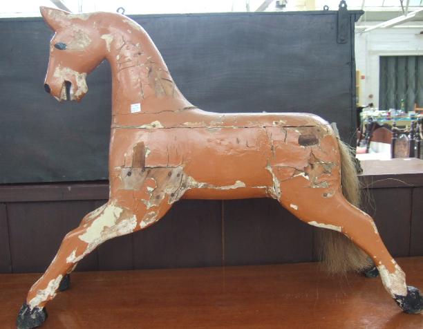 Appraisal: A group of three painted wood toy horses late th