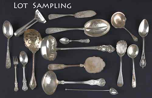 Appraisal: Collection of sterling silver flatware and serving utensils ozt