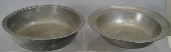 Appraisal: pewter basins one marked London the other ISW th c