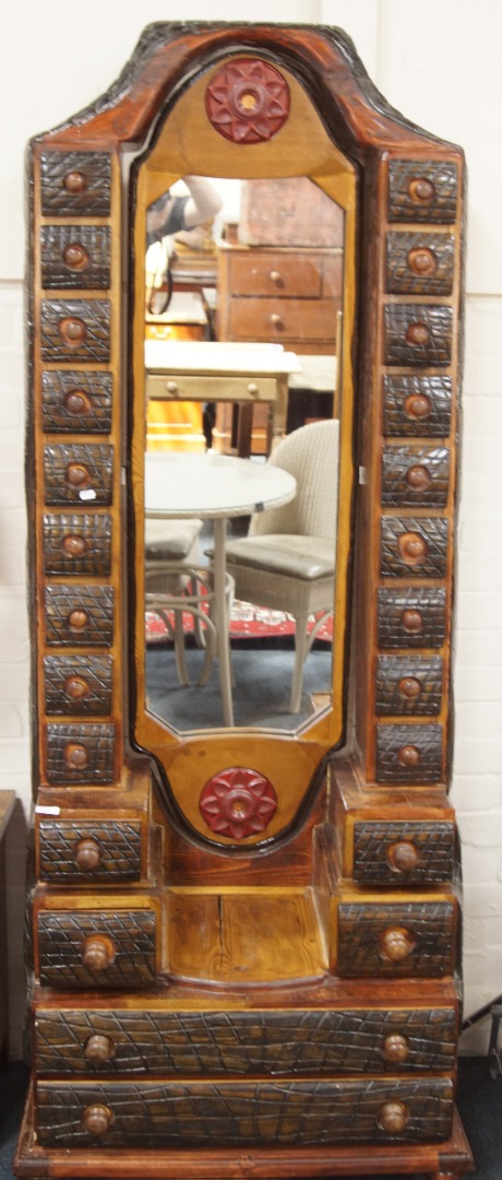 Appraisal: A pine and other dressing table mirror cheval style mirror