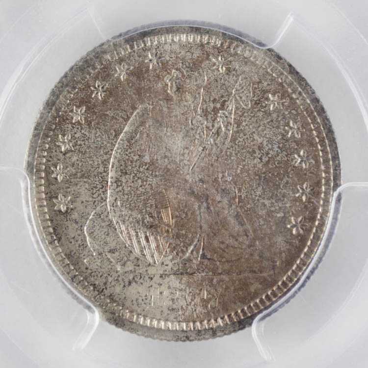 Appraisal: U S SEATED LIBERTY SILVER QUARTER DOLLAR -S PCGS cased