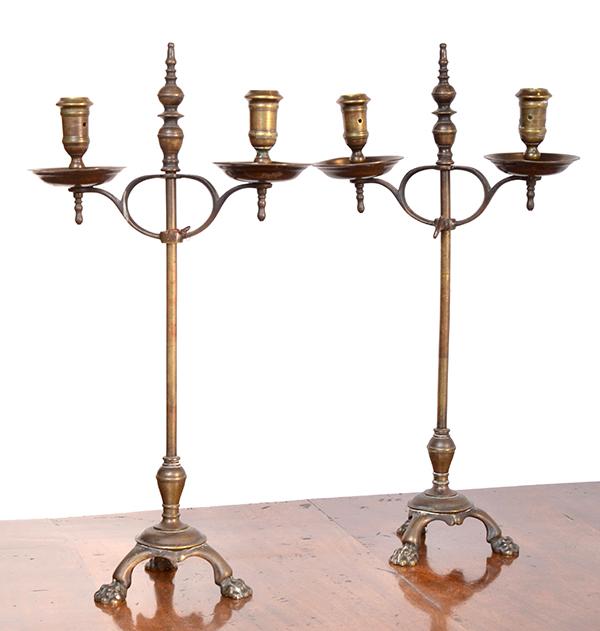 Appraisal: A PAIR OF FRENCH EMPIRE STYLE BRONZE LAMP BASES each