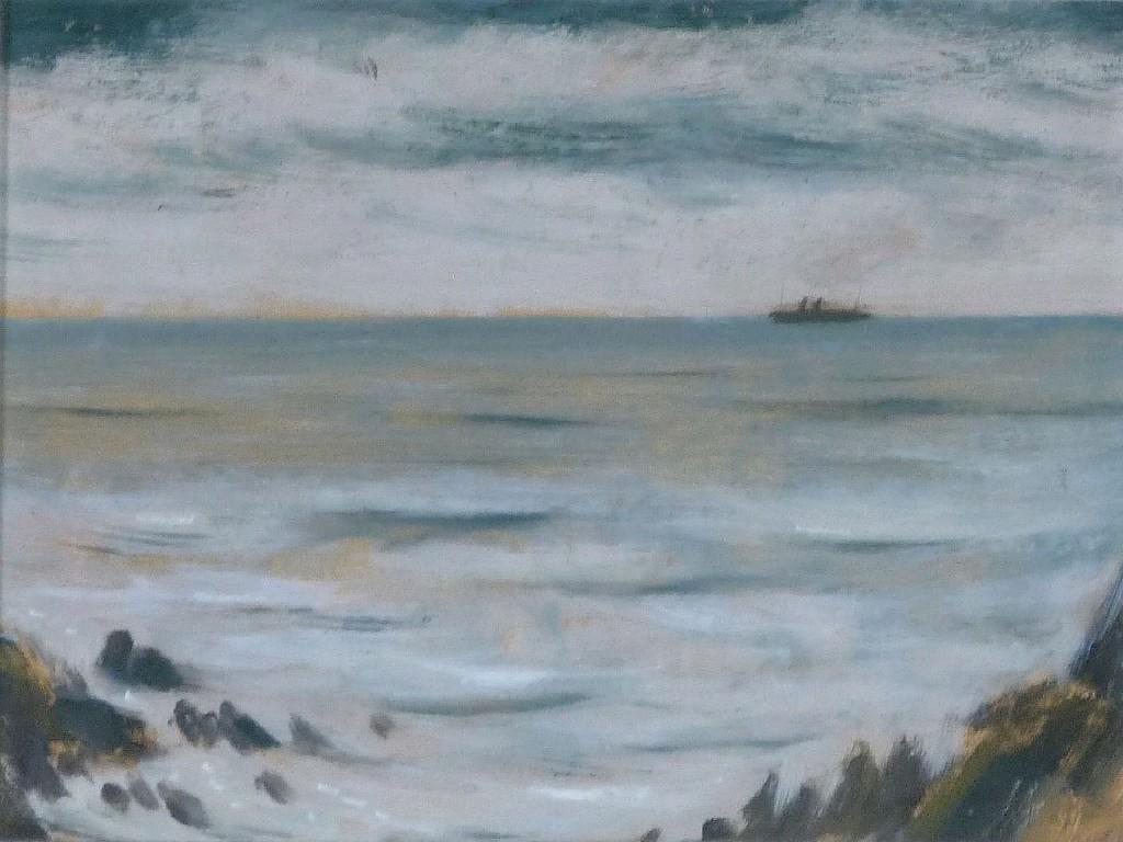 Appraisal: KENNETH LAWSON - OIL PAINTING ON PAPER'Sea and rocks North