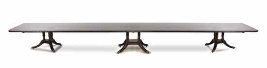 Appraisal: An American Mahogany Triple Pedestal Conference Table Kittinger the rectangular