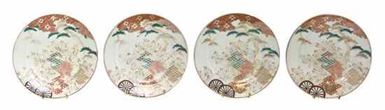 Appraisal: A Set of Four Japanese Enameled Luncheon Plates th century