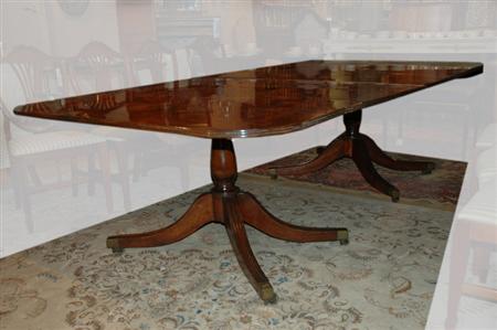 Appraisal: Regency Style Mahogany Double Pedestal Dining Table Estimate nbsp nbsp