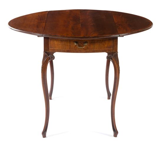 Appraisal: Sale Lot A George II Inlaid Mahogany Pembroke Table the