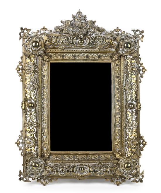 Appraisal: Sale Lot An Italian Rococo Style Metal Mirror having applied