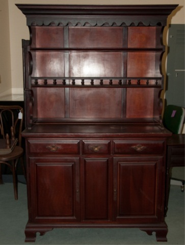 Appraisal: drawers over doors Stained mahogany H