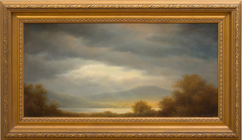 Appraisal: JANE BLOODGOOD-ABRAMS MOUNTAIN SUNSET Oil on canvas signed 'Jane Bloodgood-Abrams'